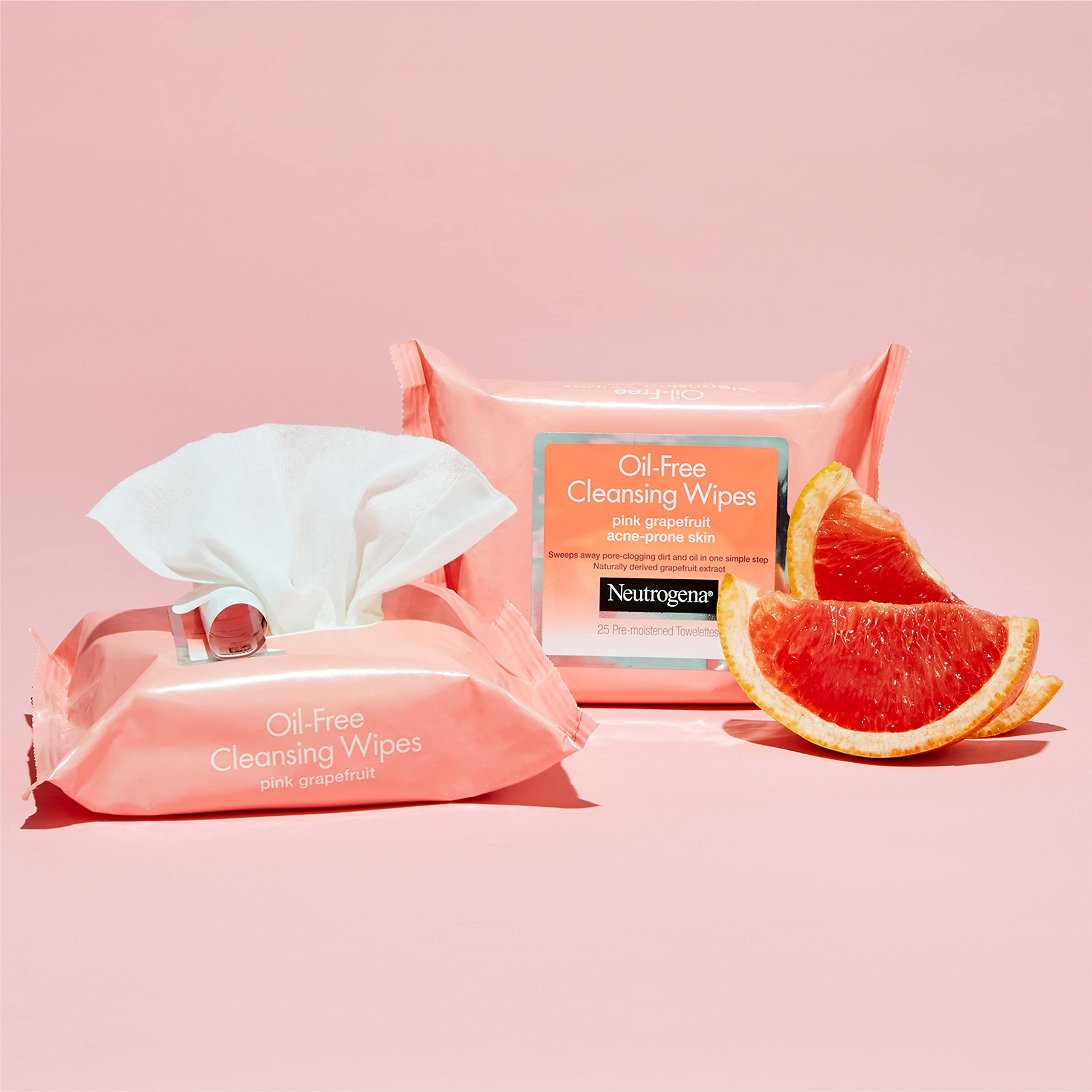Neutrogena toallitas desmaquillantes con empaque doble para casa o viaje.