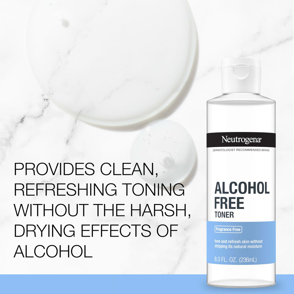 Neutrogena Toner bottle during morning skincare routine for refresh.