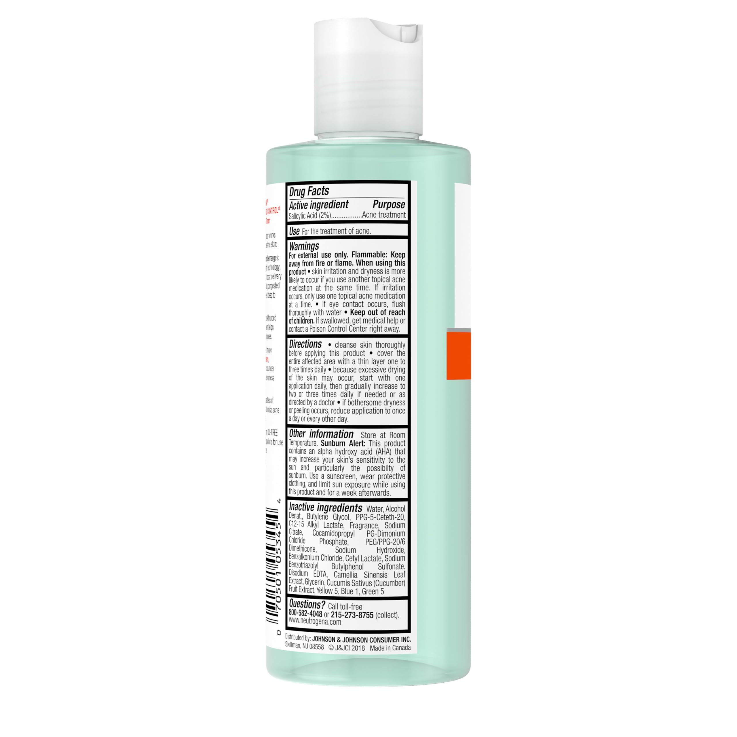 Neutrogena tónico con té verde y pepino para cuidado suave.