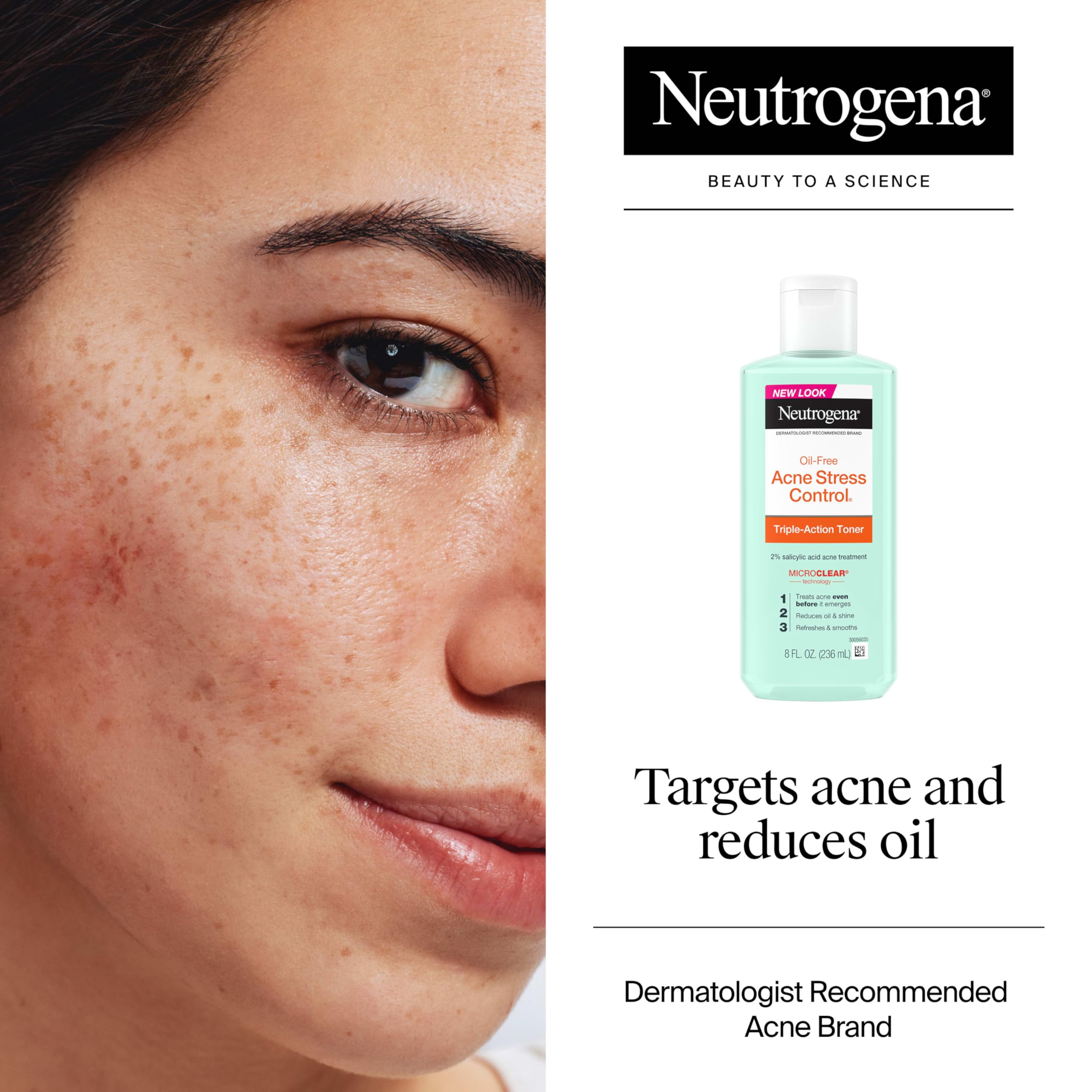 Neutrogena tónico con té verde y pepino para frescura facial.