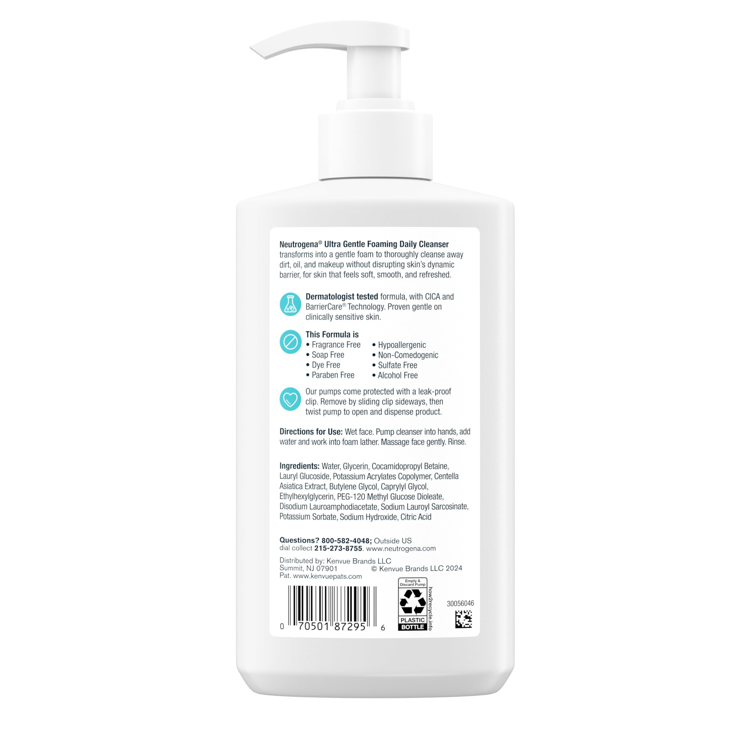 Bathroom vanity display featuring Neutrogena Ultra Gentle bottle for sensitive skin care.
