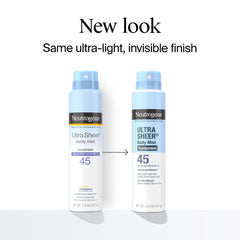 Neutrogena Ultra Sheer Body Mist on-face spray for fast, non-greasy coverage.