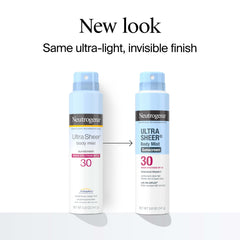 Neutrogena Ultra Sheer Body Mist being applied on skin for quick absorption.