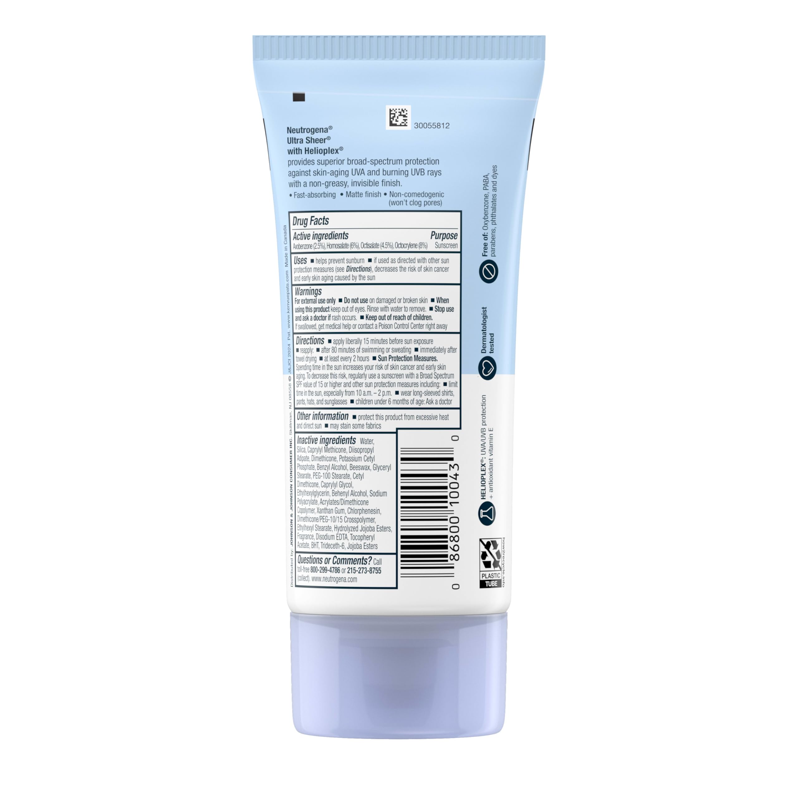 Neutrogena Ultra Sheer Dry-Touch estuche en bolso, protección diaria fácil de llevar.
