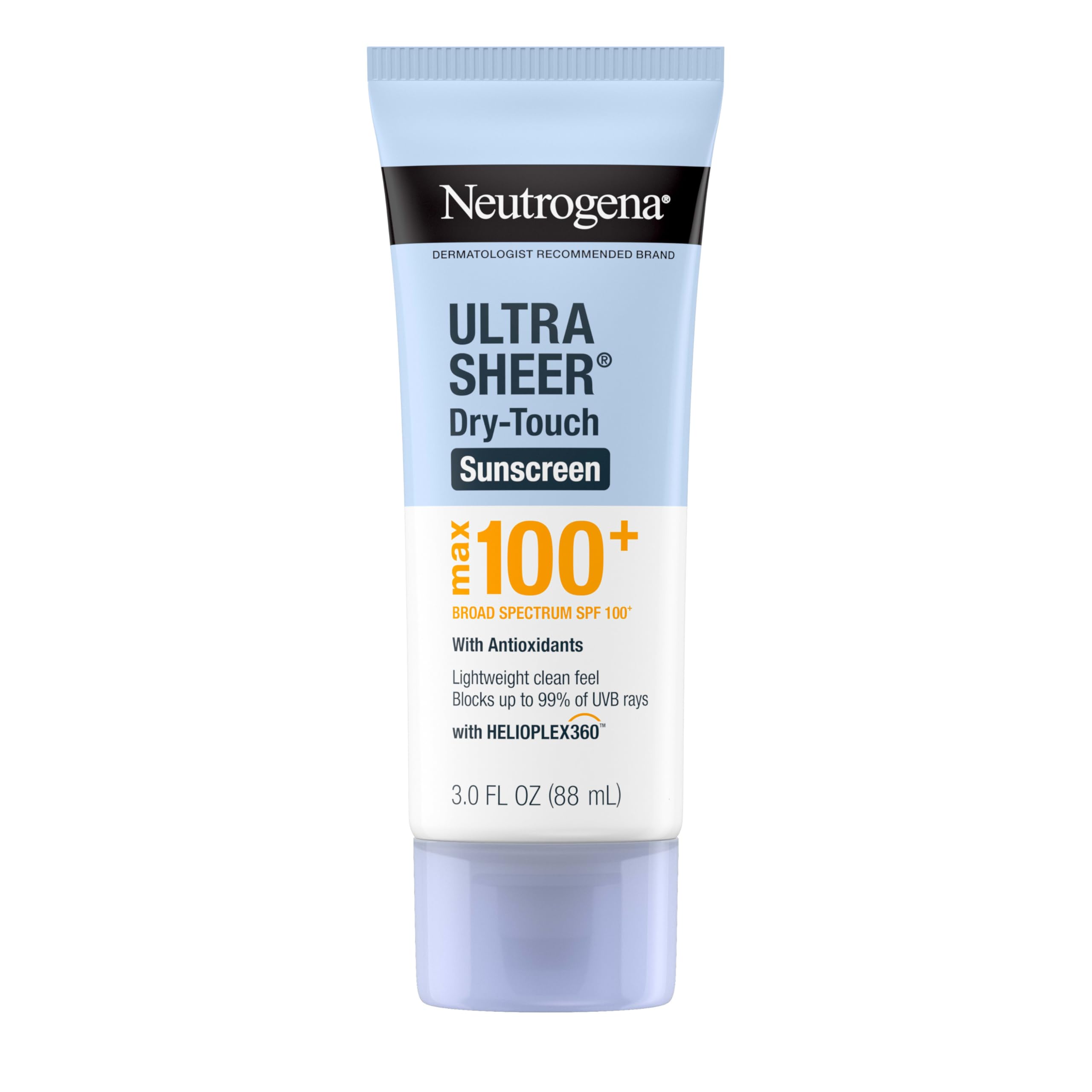 Neutrogena Ultra Sheer Dry-Touch en bote, protección SPF 100 para sol.