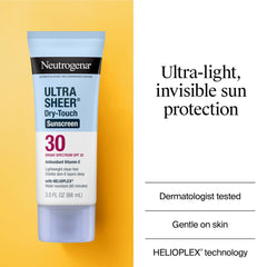Neutrogena Ultra Sheer Dry-Touch pack de viaje tres tubos, protección portátil para salidas.