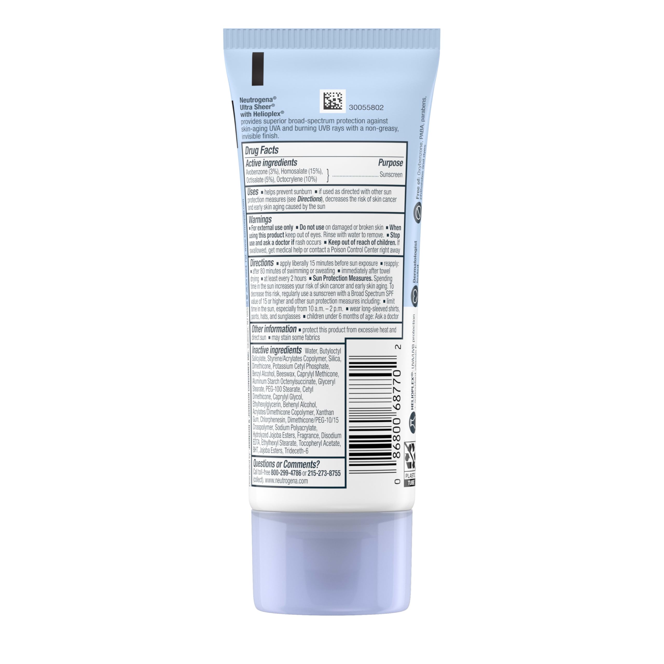 Neutrogena Ultra Sheer SPF 70, uso diario corporal para salidas cortas.