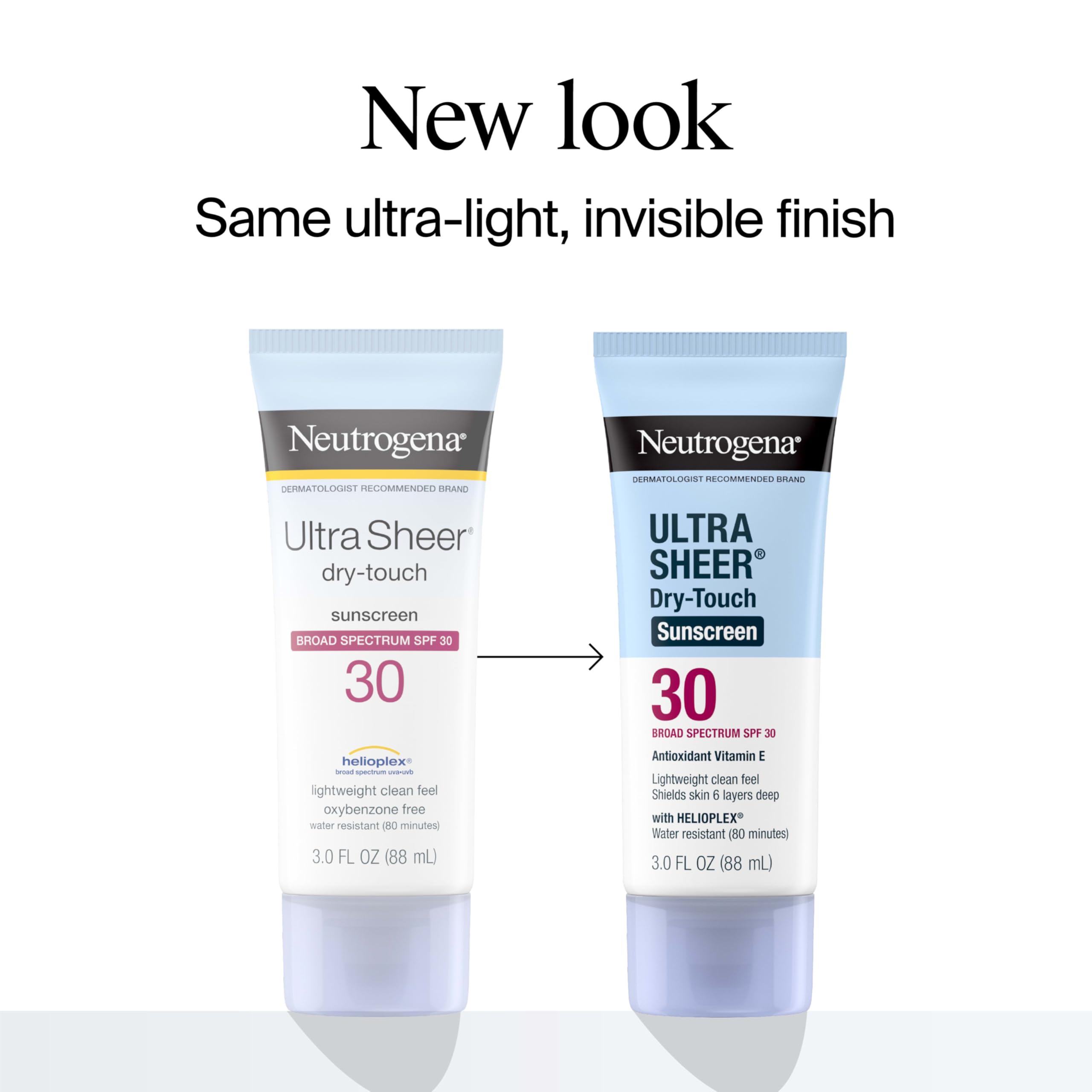 Neutrogena Ultra Sheer Dry-Touch tubo 3oz cuerpo, protección diaria sin grasa.
