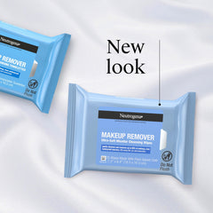 Neutrogena ultra-soft cloth wipe detail; gentle touch on sensitive skin.