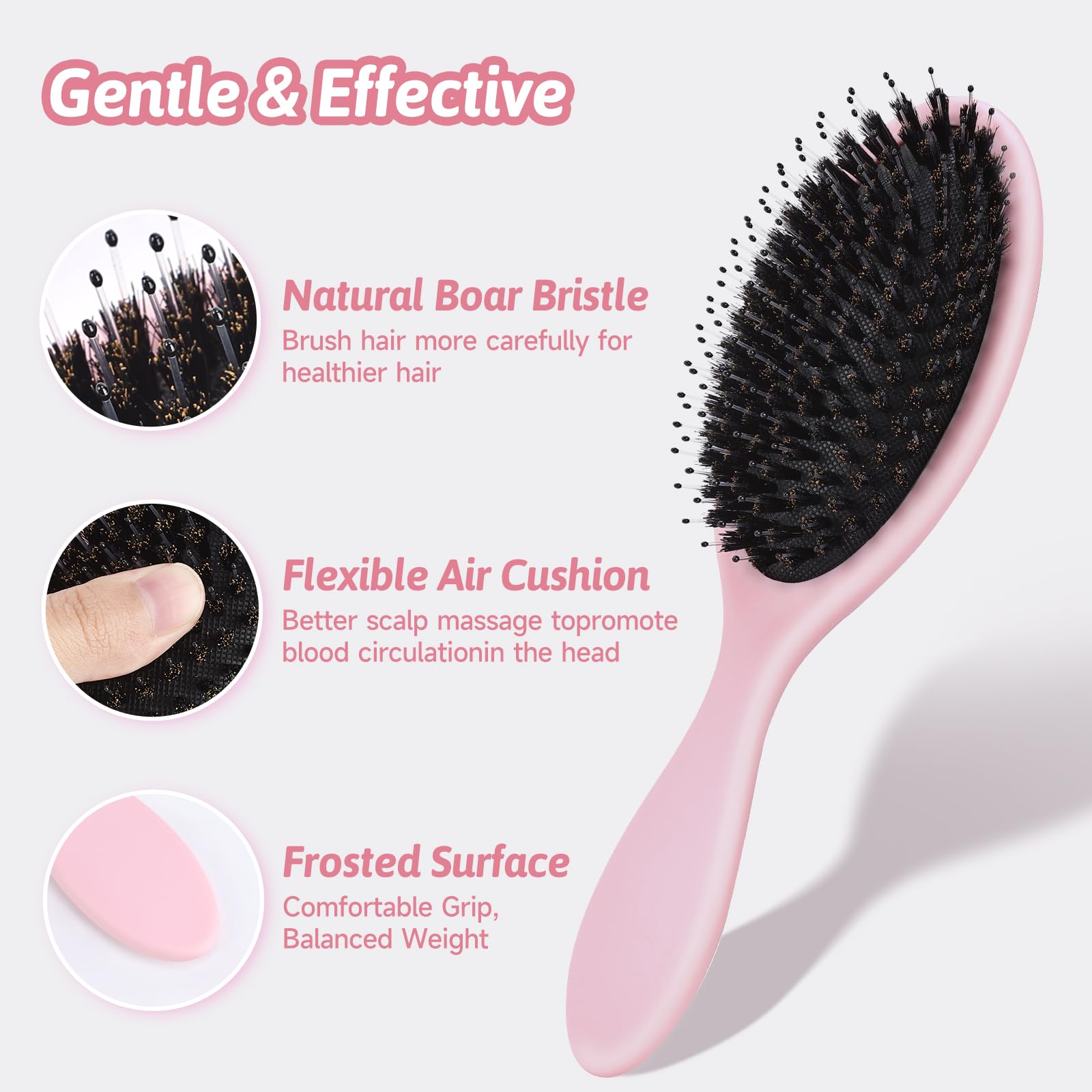 Nevecen ergonomic brush showcases comfortable detangling and scalp care.