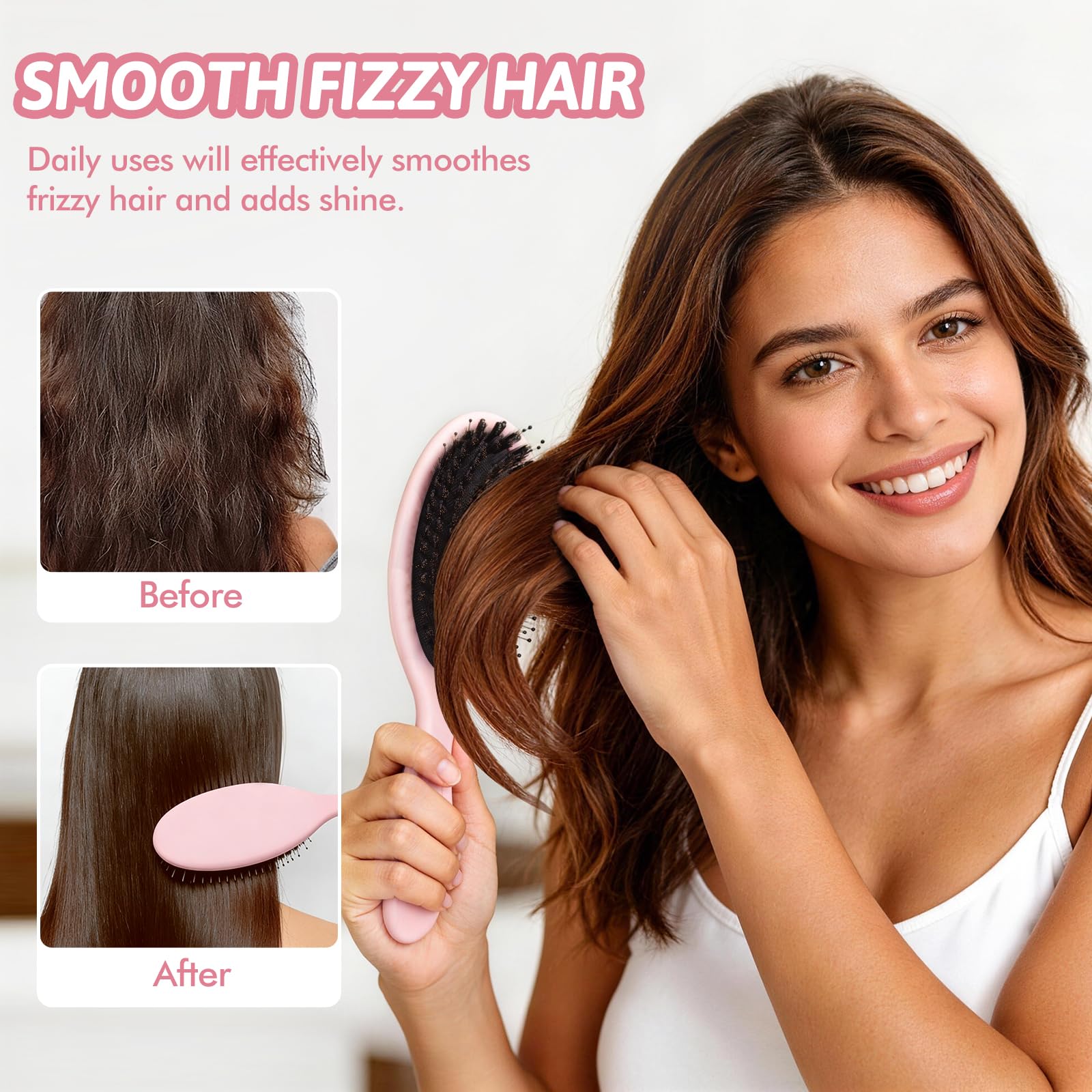 Nevecen travel-size paddle brush for on-the-go grooming.