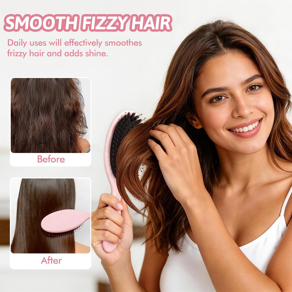 Nevecen travel-size paddle brush for on-the-go grooming.