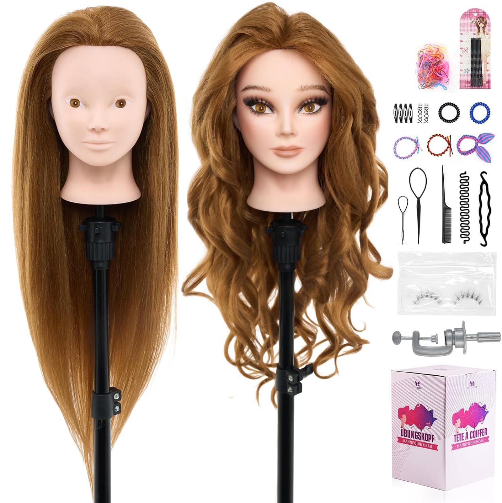 Neverland Balance 28inch mannequin head for braiding provides realistic, tangle-free hair for practice.