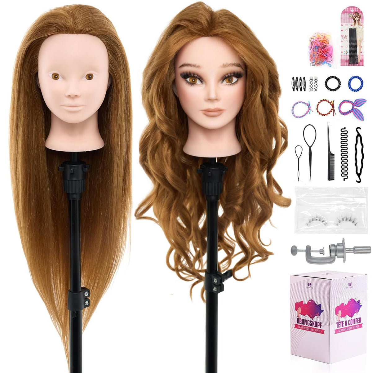 Neverland Balance 28inch mannequin head for braiding provides realistic, tangle-free hair for practice.
