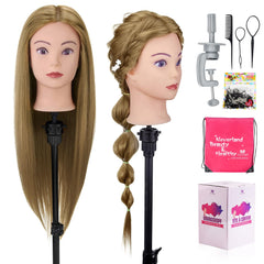 Neverland Beauty 28-inch real hair head front view ideal for braiding practice.