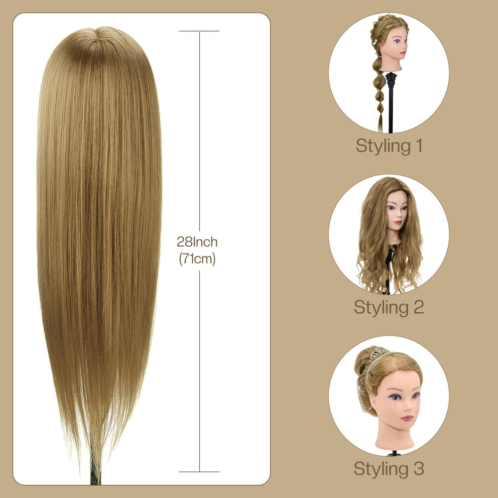 Neverland Beauty 80 percent real hair head provides full, thick strands for realistic practice.