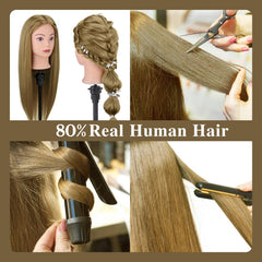 Neverland Beauty manikin head with table clamp offers secure, hands-free practice sessions.
