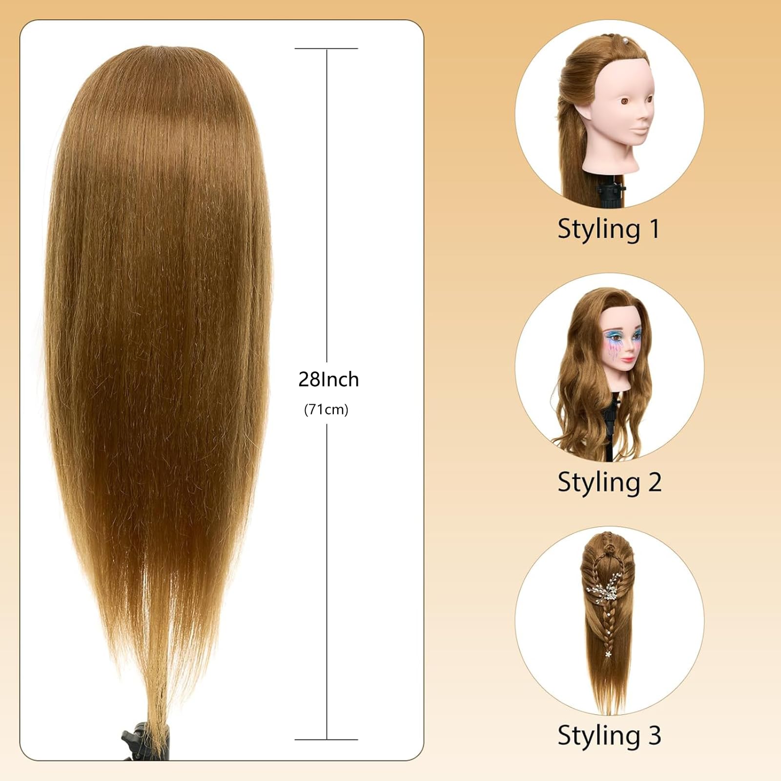Neverland hair-makeup dual-use head for comprehensive practice in styling and makeup.