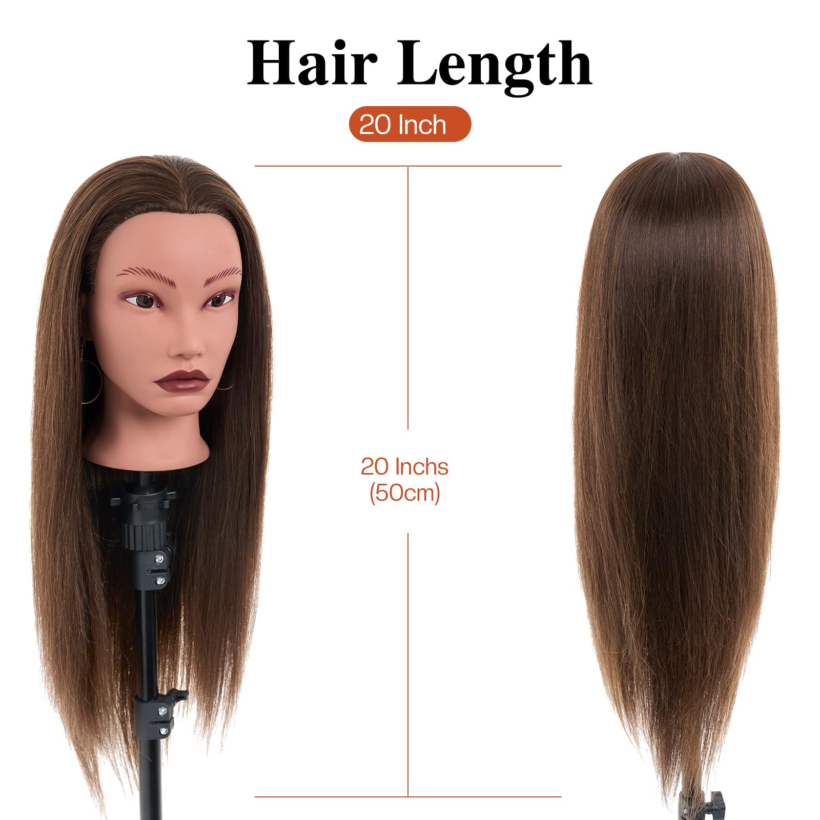 Neverland 20-inch head ideal for braiding, perming, curling, and cutting practice.