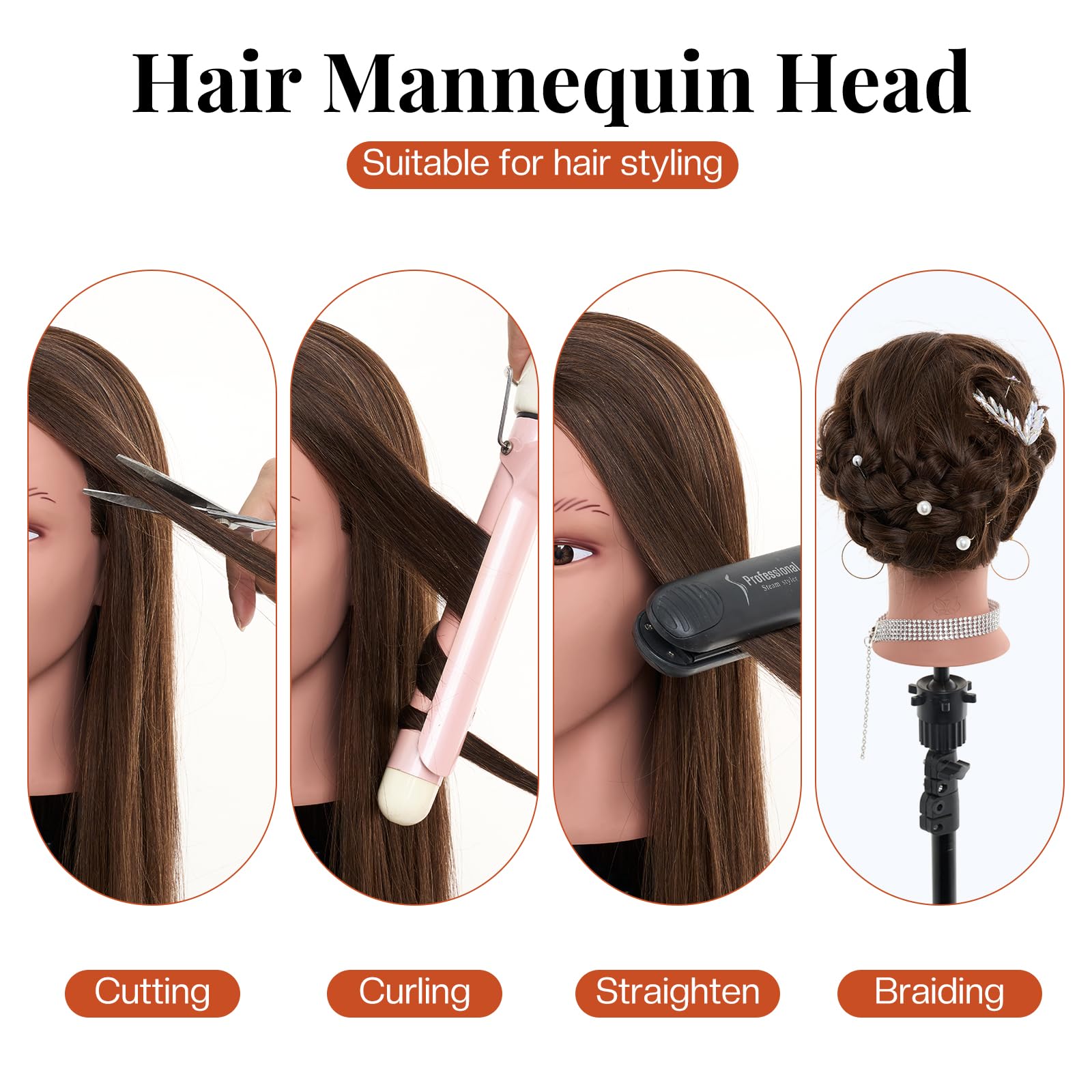 Neverland mannequin head neck design accommodates chokers and accessories.