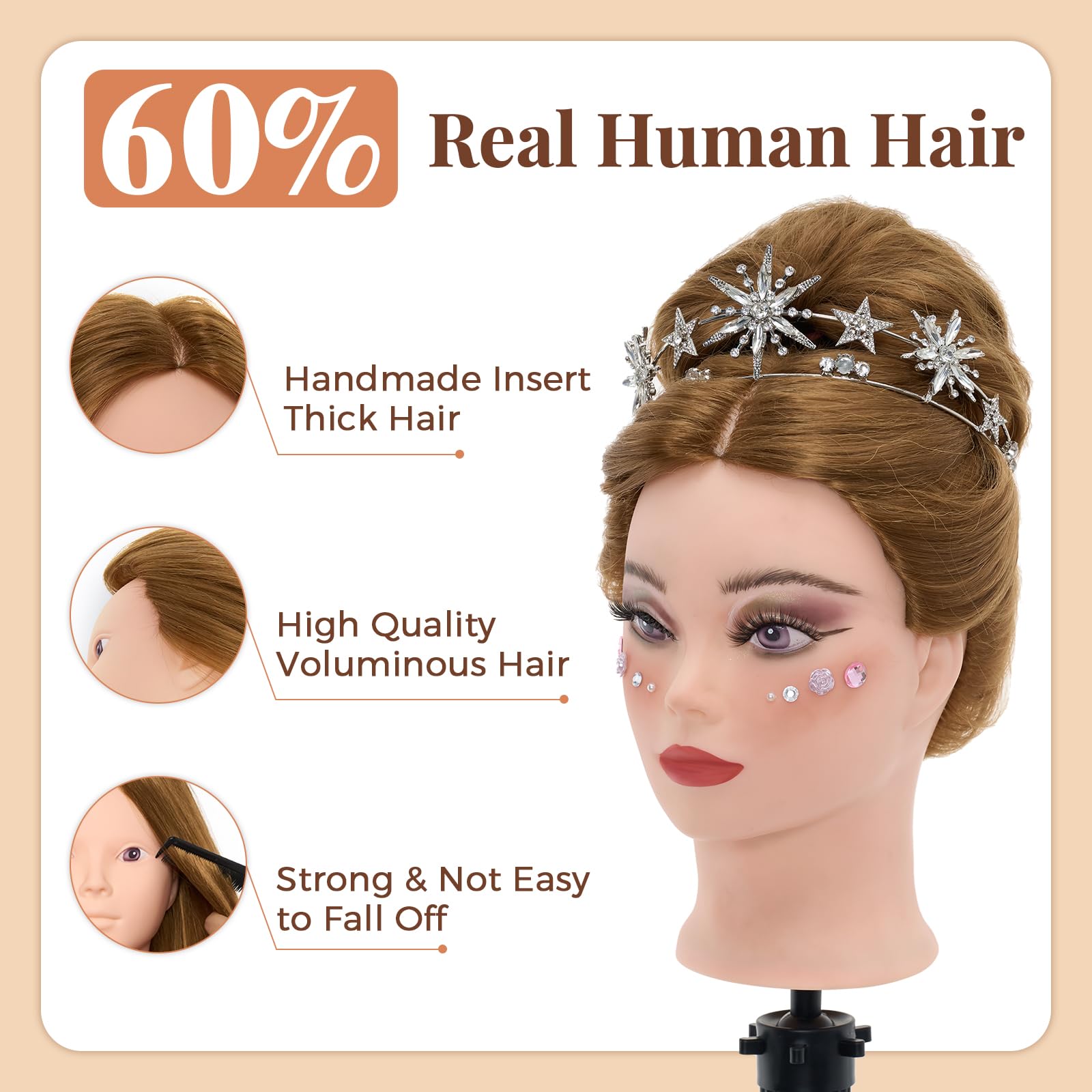 Neverland braid-ready head ideal for braiding and curling.