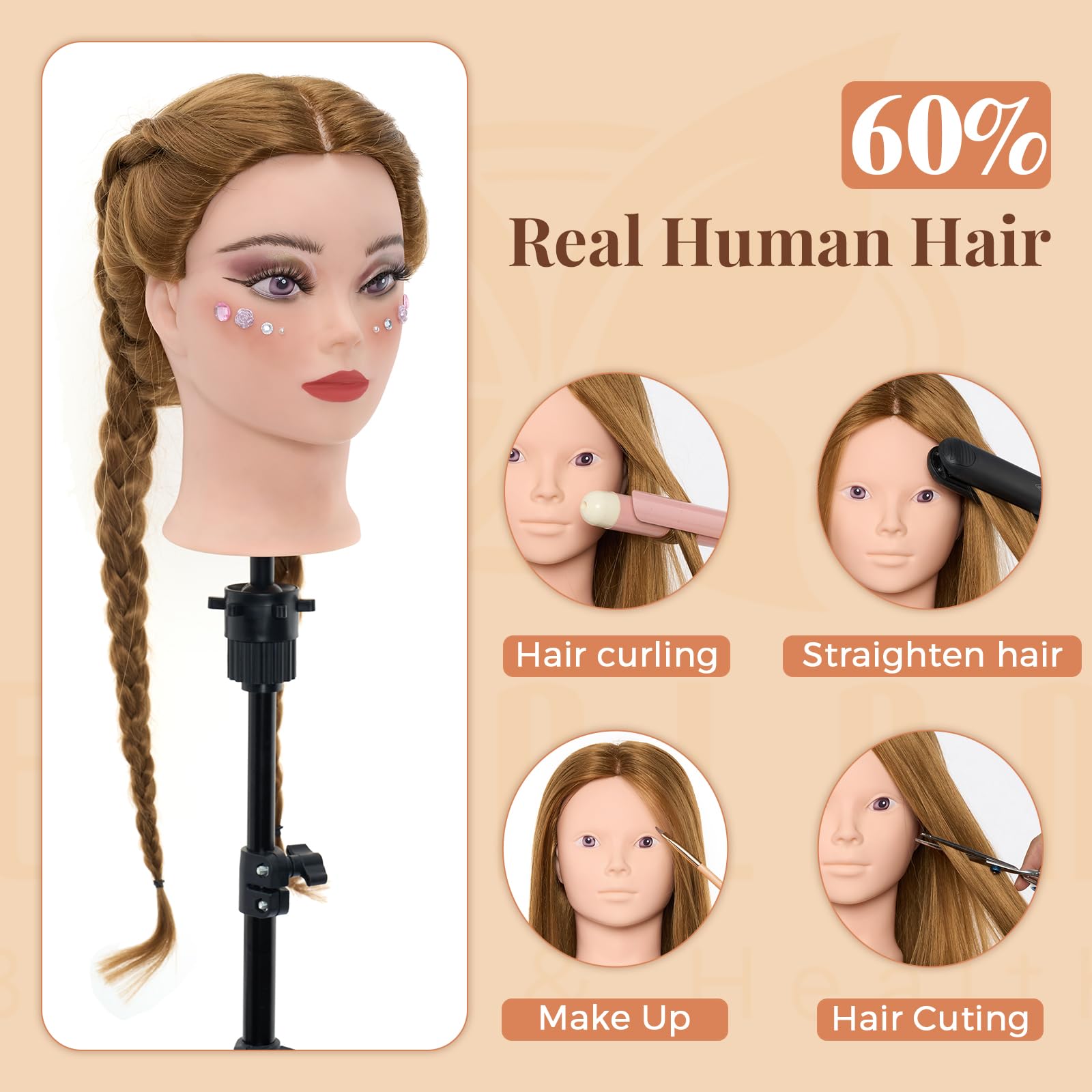 Neverland table clamp stand keeps the head steady during styling sessions.