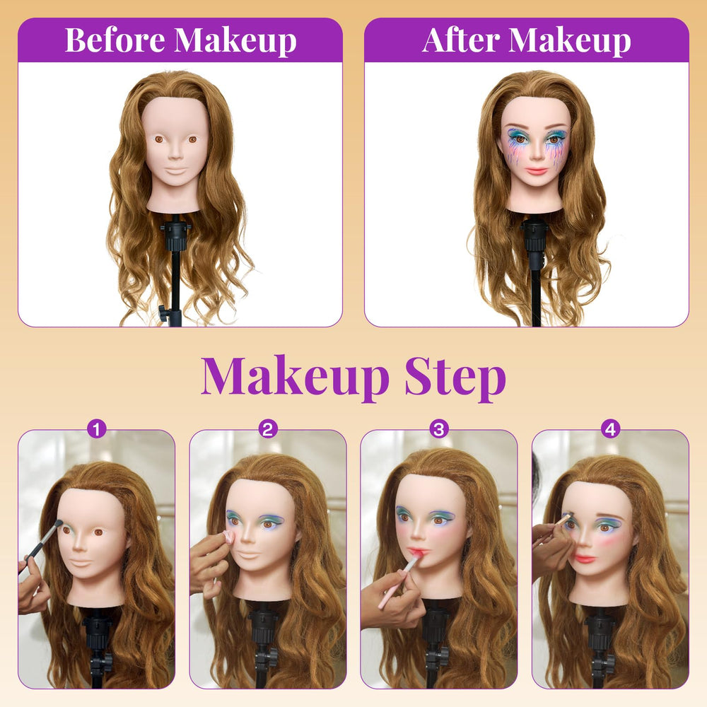 Neverland mannequin head with tripod stand for stable hands-free styling practice.