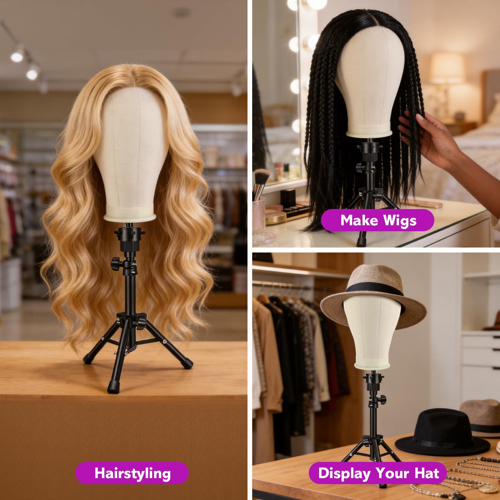 Neverland Wig Caps included for easy practice and display