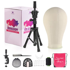 Neverland Wig Stand with canvas head for stable wig styling on desks