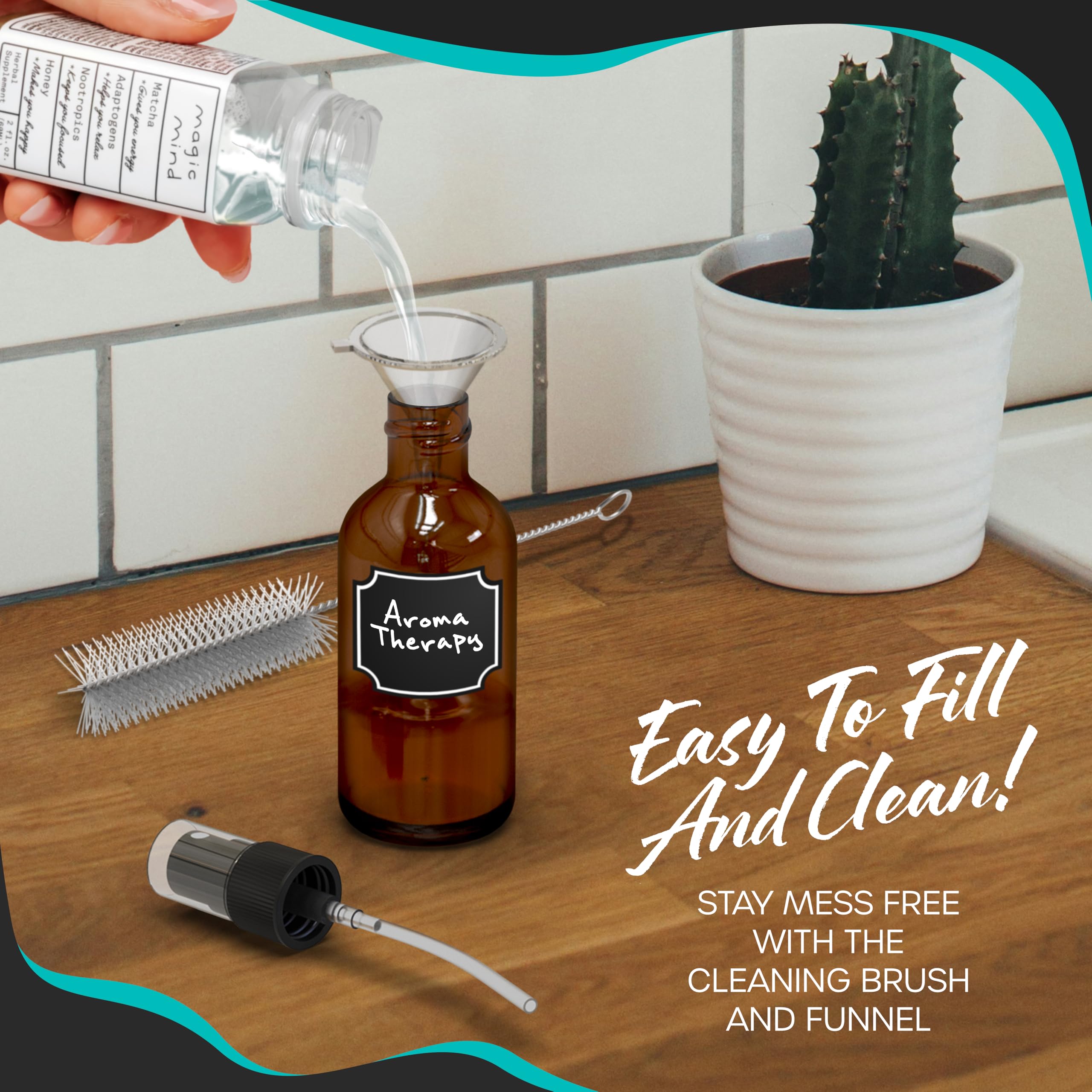Nevlers assembly kit: funnel, brush, and labels for easy refills