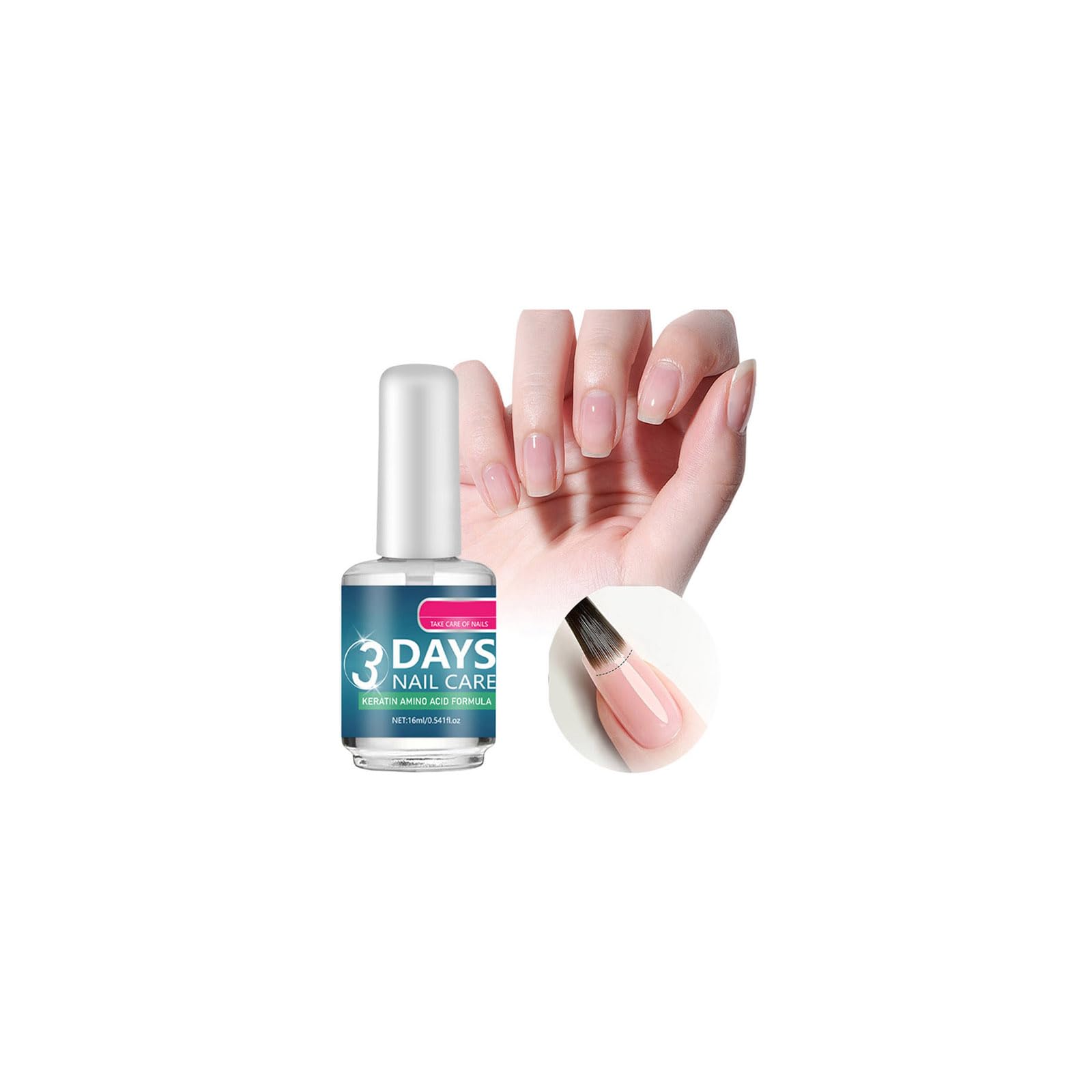 New Cover Keratina Unas Reparacion Botella: aplicador preciso para fortalecer uñas débiles.