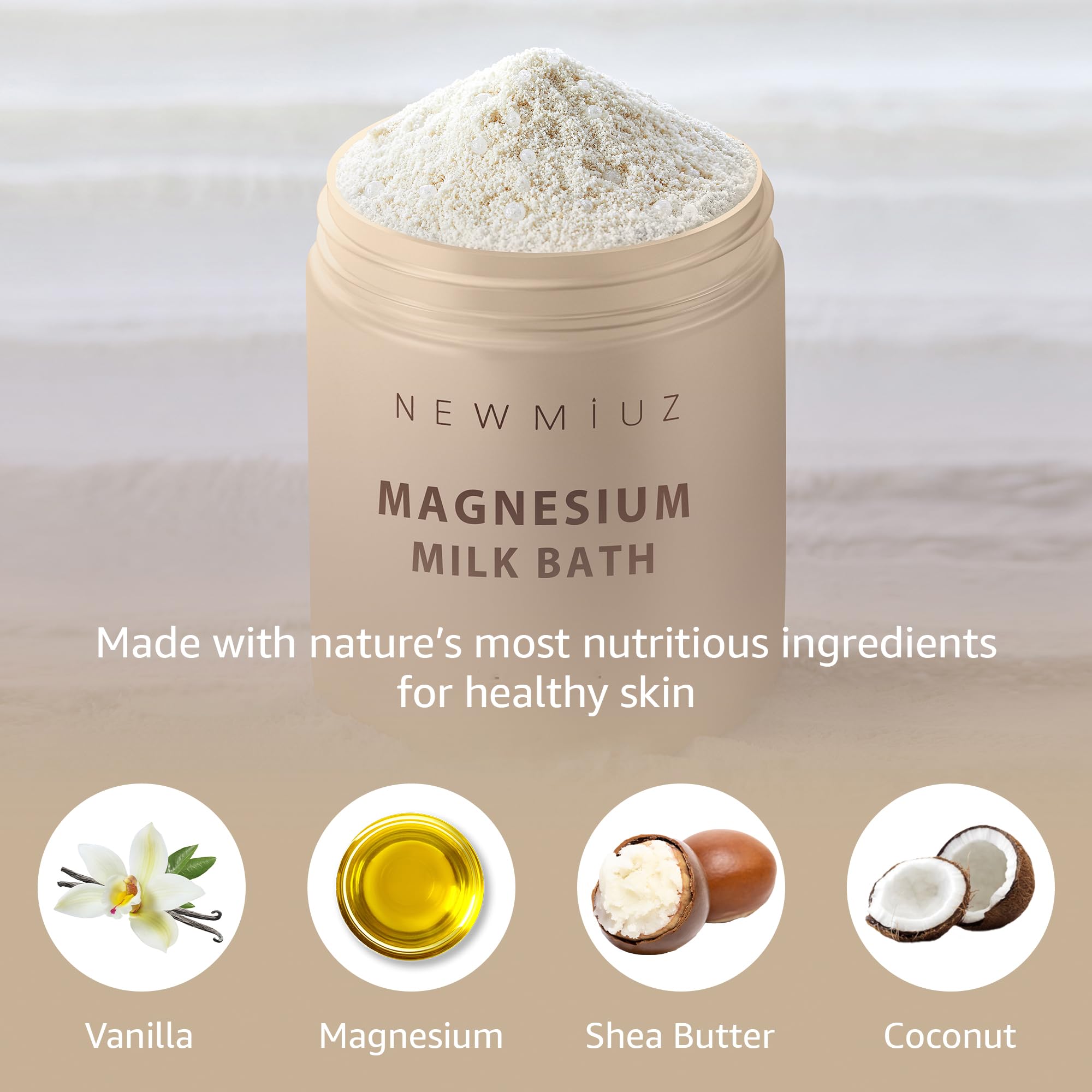 New Miuz bano burbujas coco piel sensible, spa en casa para calma suave.