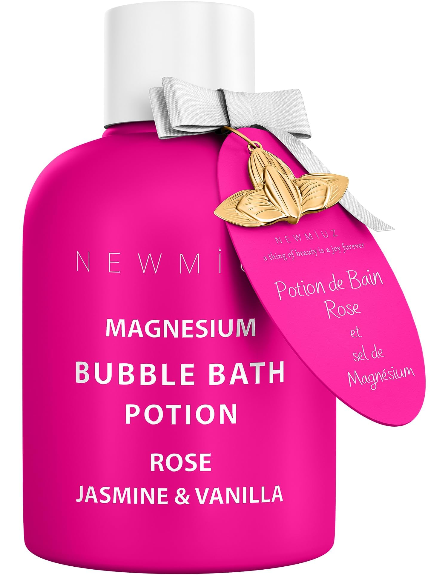 New Miuz baño-burbujas rosa-jazmin-vainilla para relajación aromática en casa.