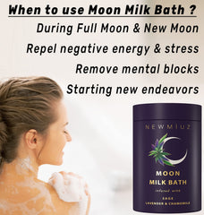 New Miuz Bano Leche Luna: ambiente relajante para ritual nocturno de spa.