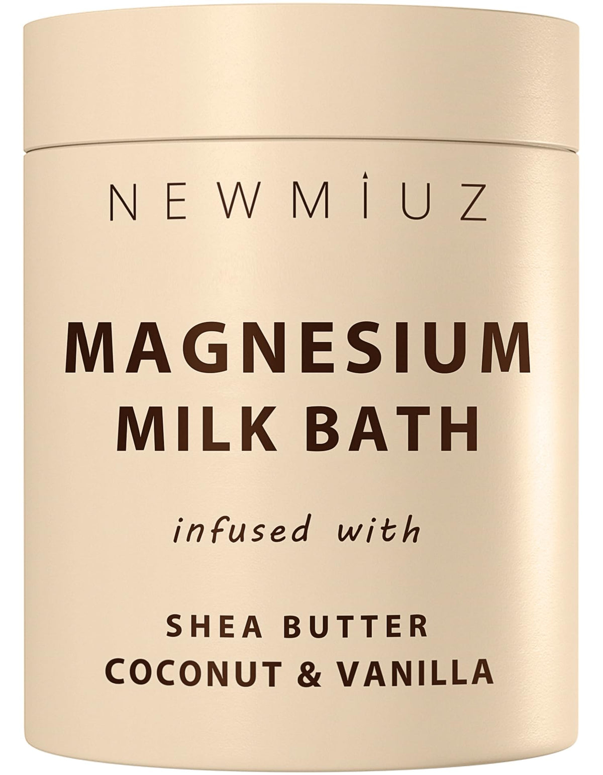 New Miuz bano leche magnesio coco vainilla, hidrata y deja la piel suave.