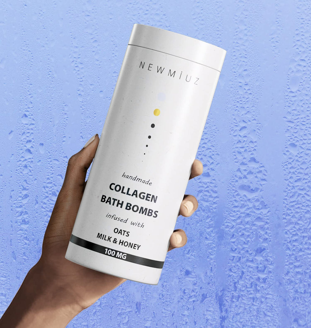 New Miuz bomba de baño con avena, nutre piel seca.