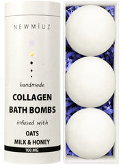 New Miuz bomba de baño cremosa con colágeno, piel suave tras cada uso.