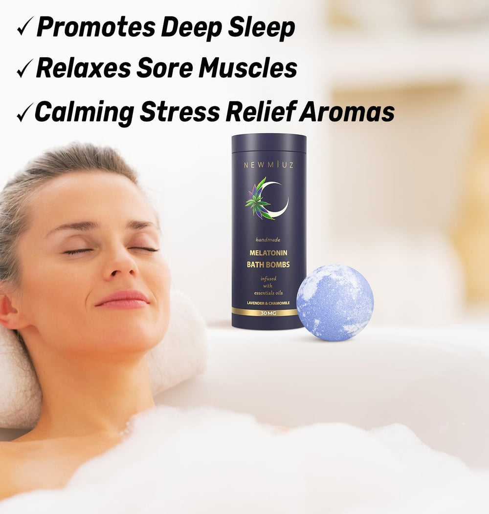 New Miuz Sleep Well chamomile bath bomb softens dry skin