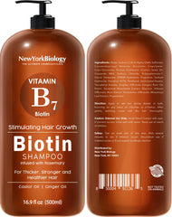 New York Biology Biotin Conditioner bottle pour for a hydrated scalp.