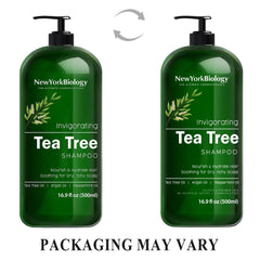 Aplicación del champú NEW YORK BIOLOGY árbol de té sobre el cabello