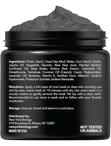 NEW YORK BIOLOGY Mascarilla Barro Mar Muerto, aplicación en rostro para limpieza suave.
