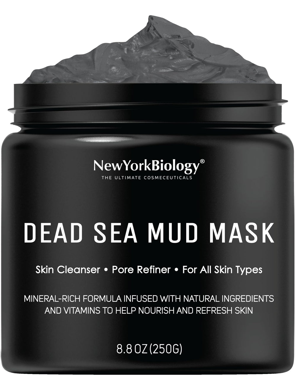 NEW YORK BIOLOGY Mascarilla Barro Mar Muerto, frasco rostro, purifica poros y suaviza la piel.