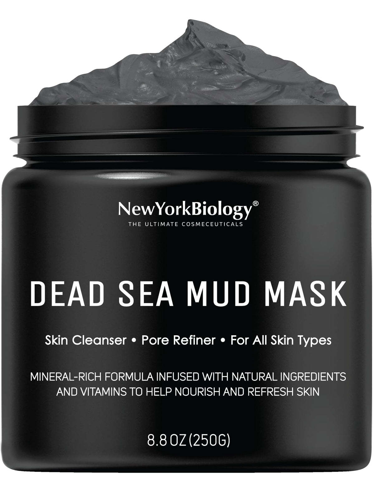 NEW YORK BIOLOGY Mascarilla Barro Mar Muerto, frasco rostro, purifica poros y suaviza la piel.