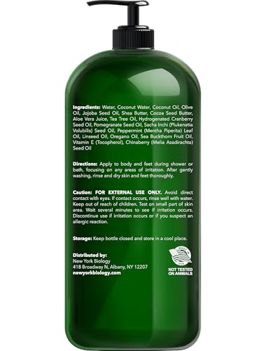 New York Biology Tea Tree Body Wash rich lather provides thorough cleansing and skin comfort.