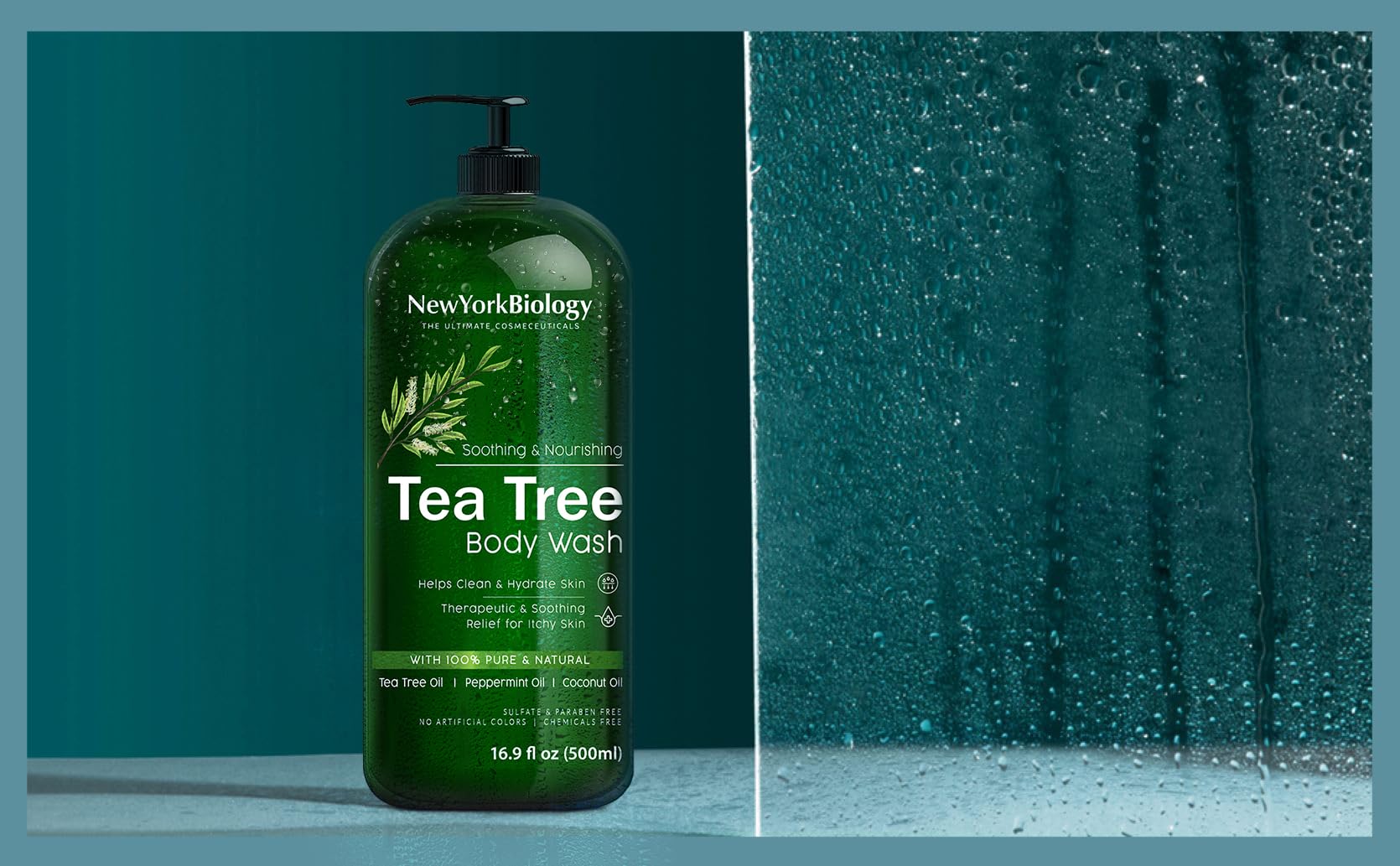 New York Biology Tea Tree Body Wash supports a refreshing shower routine for daily comfort.