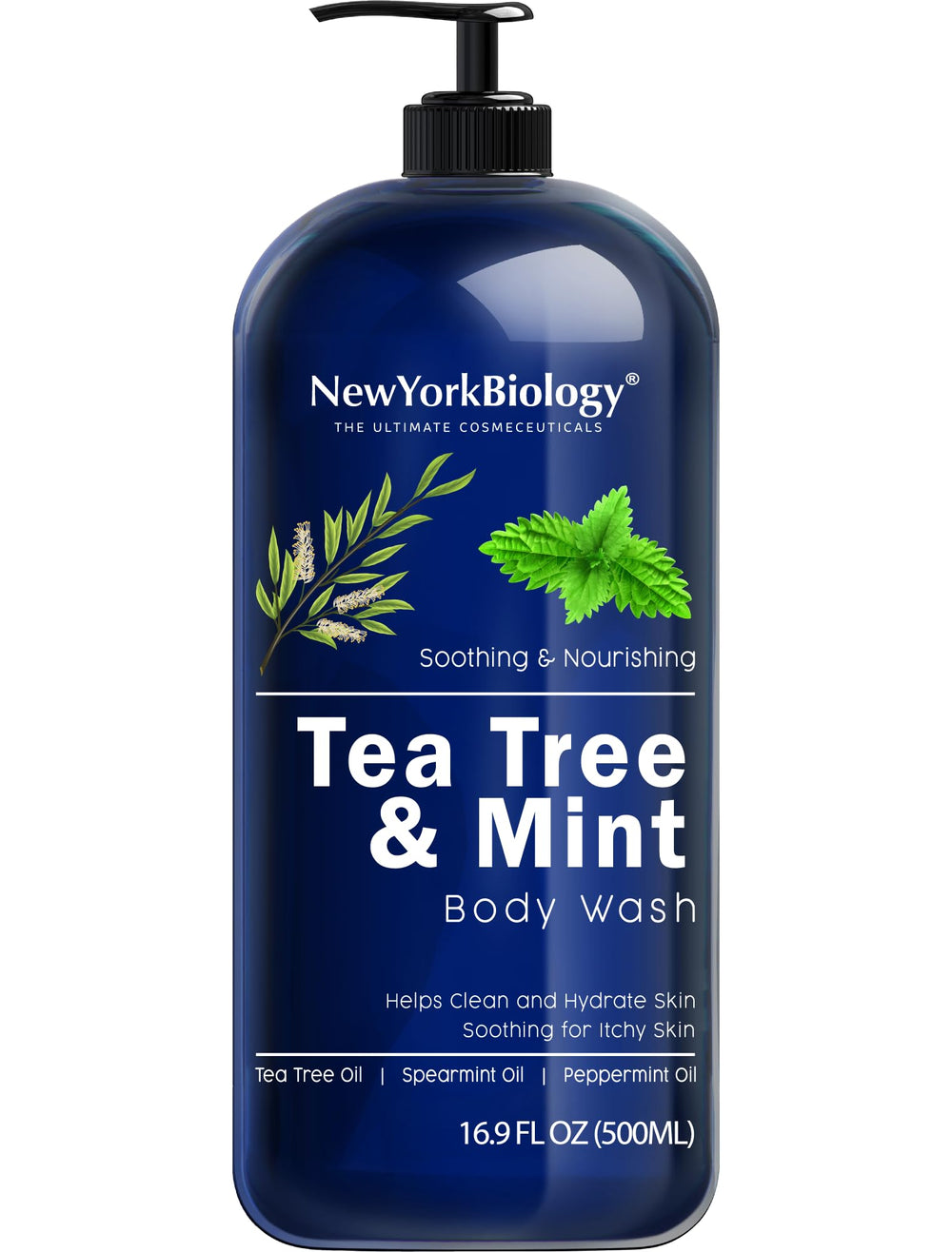 New York Biology Tea Tree Mint Jabón de Ducha, piel suave e hidratada