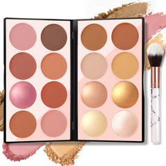 NewBang 16-color blush contour highlighter palette closed, all-in-one makeup for versatile looks.