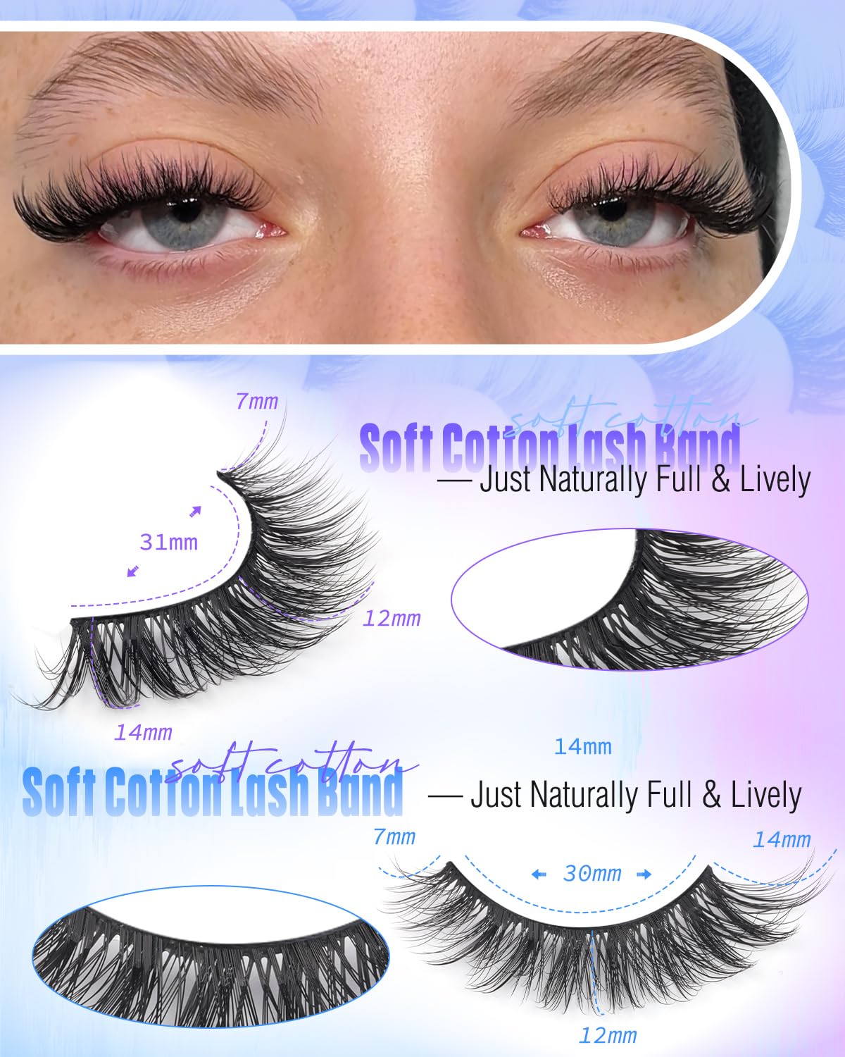 Newcally Cat Eyes Wispy Lashes vegan fibers for cruelty-free beauty