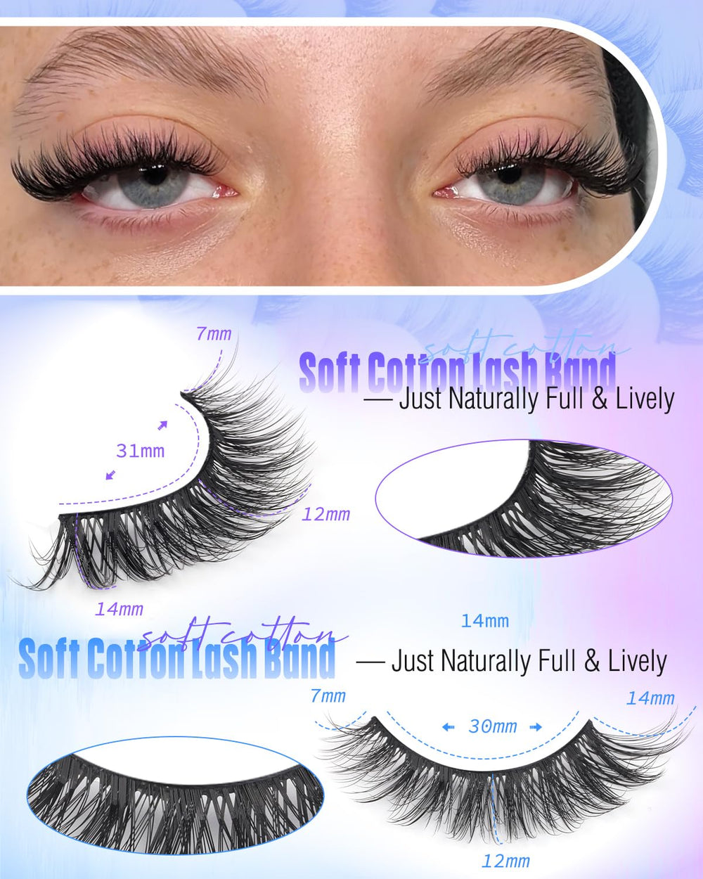 Newcally Cat Eyes Wispy Lashes vegan fibers for cruelty-free beauty