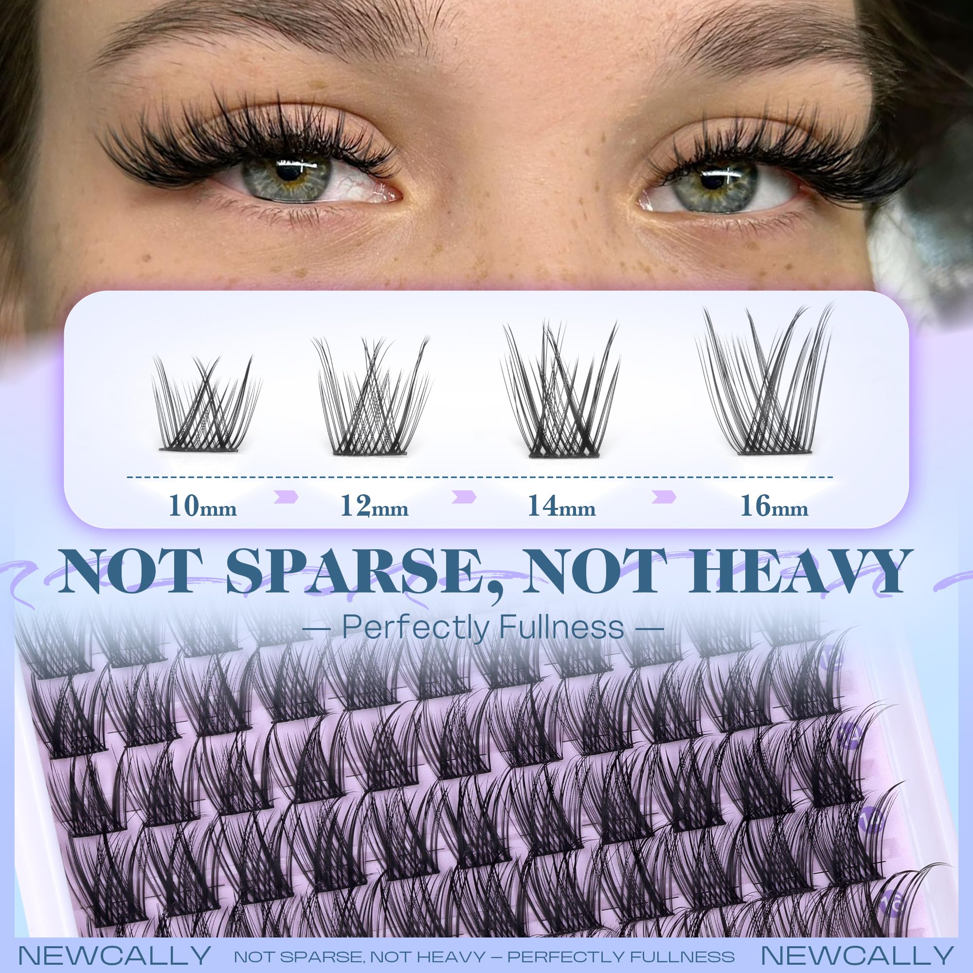 Newcally CD-curly lashes blend seamlessly for a soft, open-eyed look